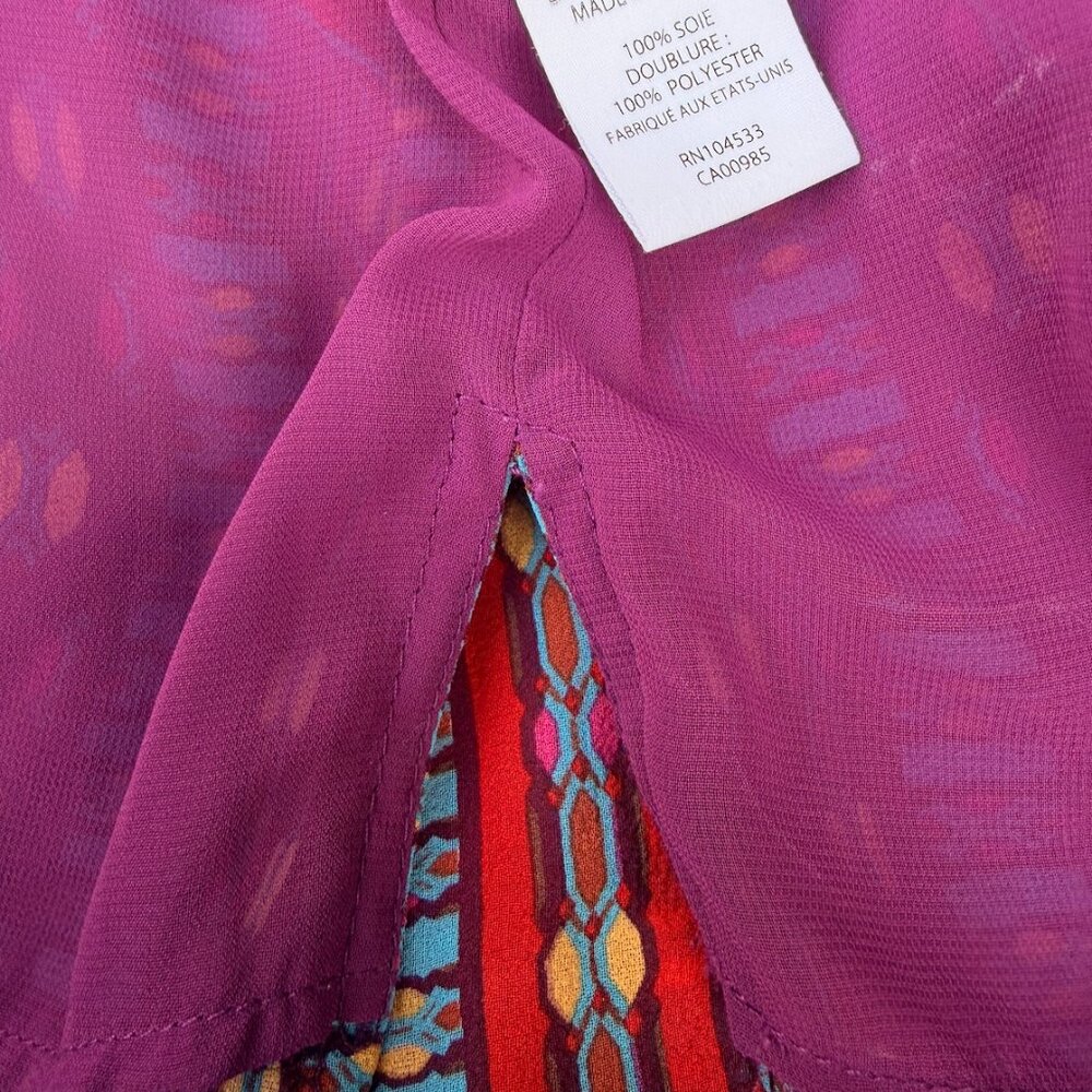 Boho Sheer Silk Nanette Lepore Blouse - Picture 3 of 4